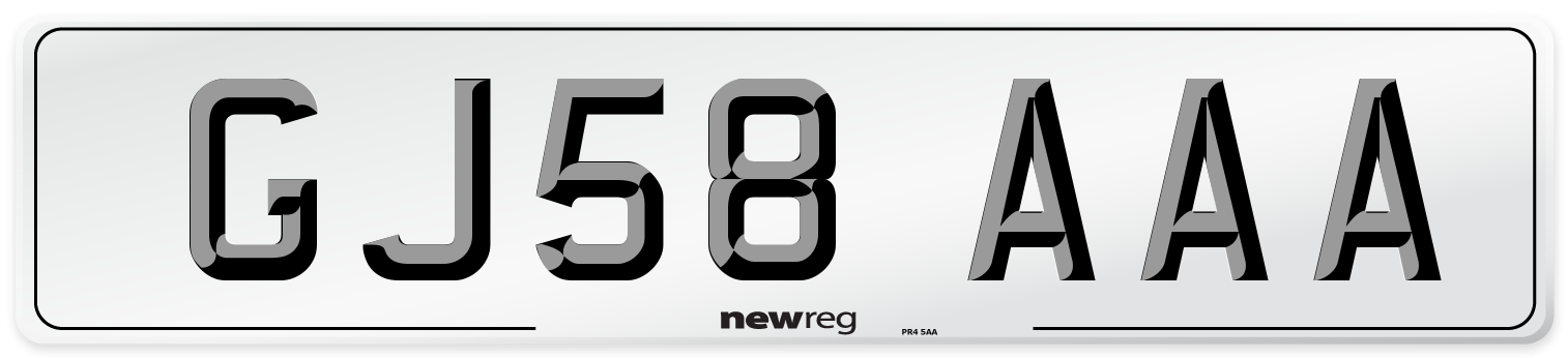 GJ58 AAA Number Plate from New Reg